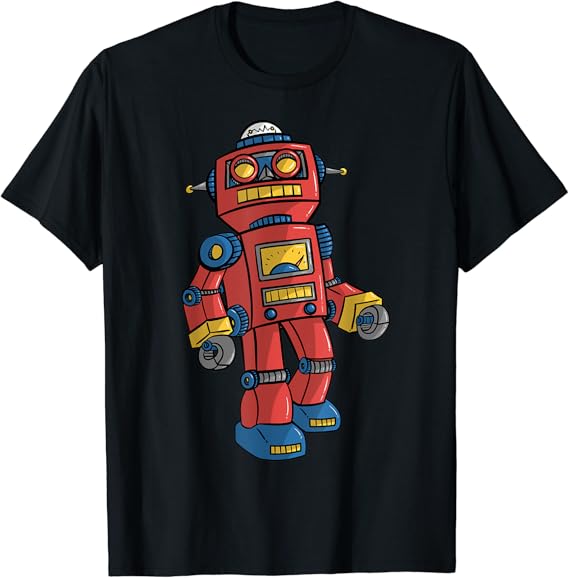 Gift for a Robotics Geek Vintage Retro Robot TShirt Amazon.co.uk